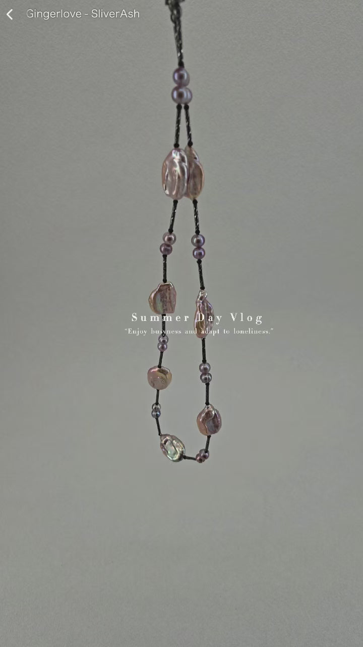 Cosmic Luster: Handmade Natural Baroque Pearl Choker / Necklace | YI+ jewelry