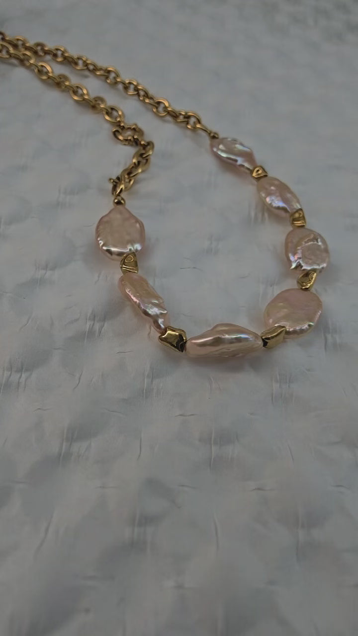 The Siren’s Wake • Handmade Keshi Baroque Pearl Statement Necklace