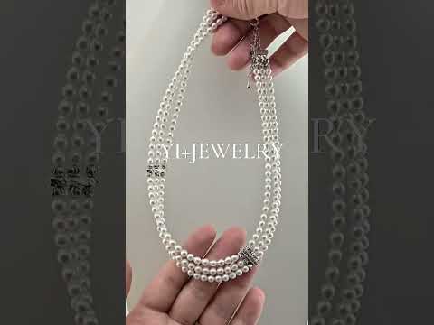Genevieve Three-Strand Handcrafted Natural Freshwater Pearl Choker NecklaceOption