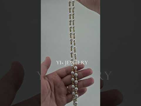 French Vintage Luxury: Handmade Double-Strand Pearl Choker | YI+ jewelry