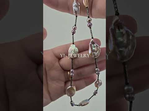 Cosmic Luster: Handmade Natural Baroque Pearl Choker / Necklace | YI+ jewelry
