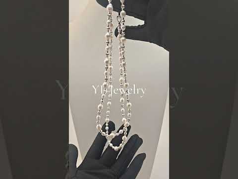 "Moonlit Echo" Hand-Linked Pearl Necklace