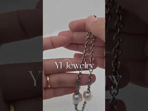 Handcrafted Baroque Pearl & Industrial Chain Choker
