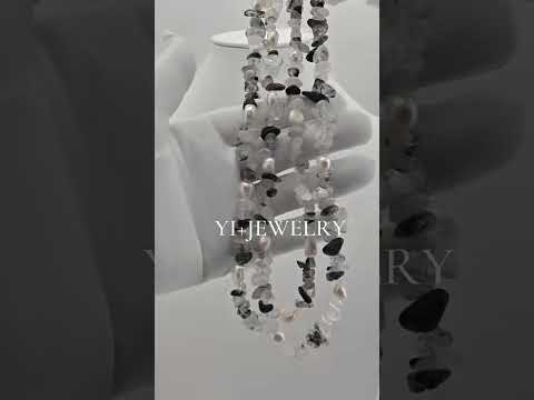 The Shadow & Light Handcrafted Tourmalinated Quartz & Baroque Pearl Choker