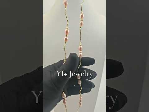 Aurelia Pink Freshwater Pearl Necklace with Vintage Bow Clasp