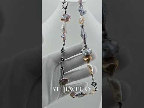The Iridescent Tides | Artisanal Mixed Baroque Pearl & Knot Link Necklace