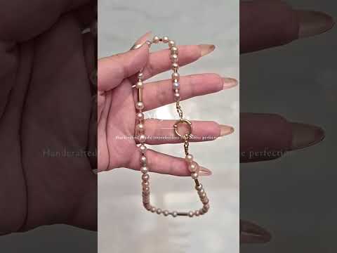The Aurora Pastel Keshi Pearl Choker – Handmade Multi-Tone Pearl & Gold Column Necklace