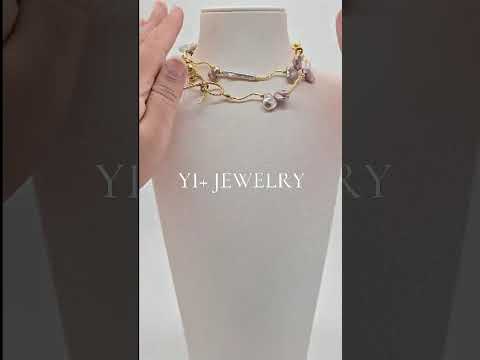 The Aphrodite Bow & Iridescent Baroque Pearl Necklace
