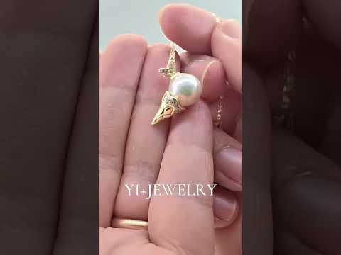 Handcrafted "Sweet Summer" Pearl Ice Cream Cone Pendant Necklace