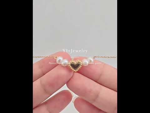 "Whispers of the Sea" — Vintage Textured Golden Heart & Natural Pearl Necklace