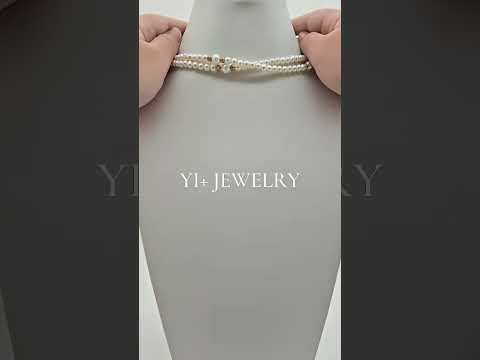 Aurelia Pearl Opera Necklace – Handcrafted Multi-Way Long Pearl Necklace with Textured Gold Accents